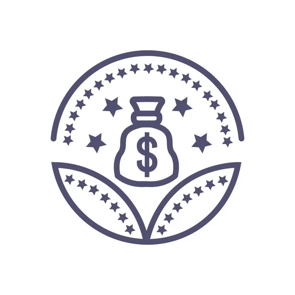 Para yatırım ödülü simgesi- vektör para ödül işareti — Stok Vektör