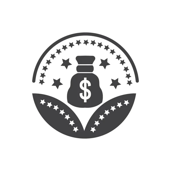 Para yatırım ödülü simgesi- vektör para ödül işareti — Stok Vektör