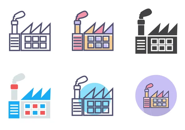 Factory icon set. simple clean factory sign symbol -vector illustration