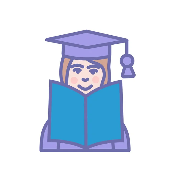 Εικονίδιο εκμάθησης εκπαίδευσης-ανοιχτό βιβλίο με σύμβολο συμβόλου του μαθητή ή του καθηγητή. — Διανυσματικό Αρχείο