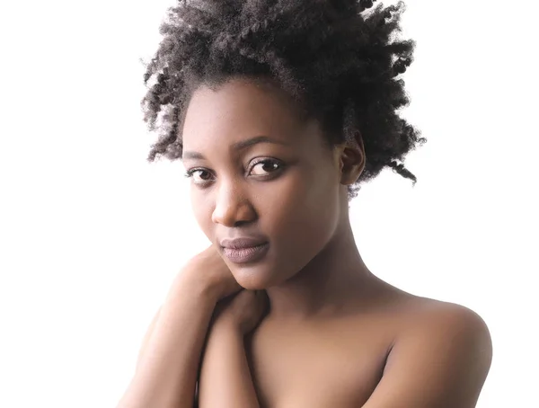 Retrato Estudio Una Hermosa Chica Africana —  Fotos de Stock