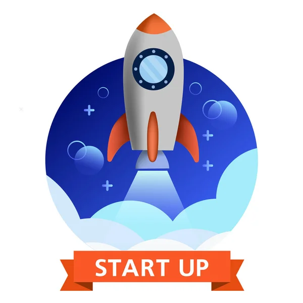 Startup Business Project Development Modern Flat Background Mobile Web Design — Stock Vector