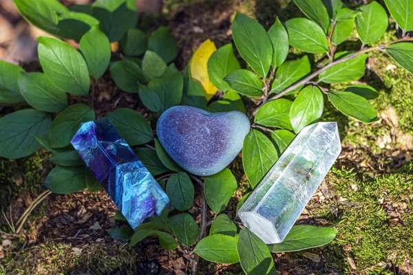 Gemstone Florit Kuvars Kristali Çeşitli Taşlar Mistik Ritüeller Için Sihirli — Stok fotoğraf