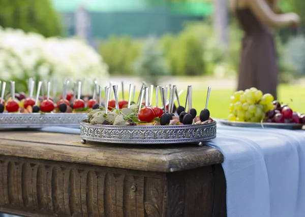 Lunch Buiten Feestelijk Buffet Bruiloft Snacks — Stockfoto