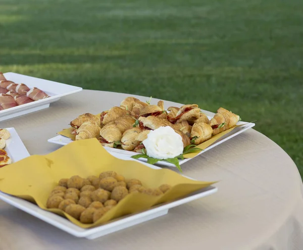 Banquete Aire Libre Buffet Boda —  Fotos de Stock