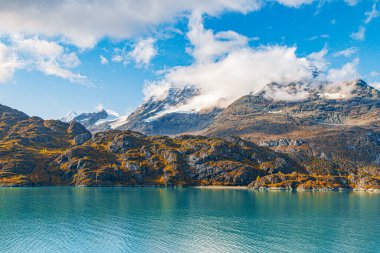 Alaska manzarası. Alaska 'nın güzel doğası. Panorama Panoraması.