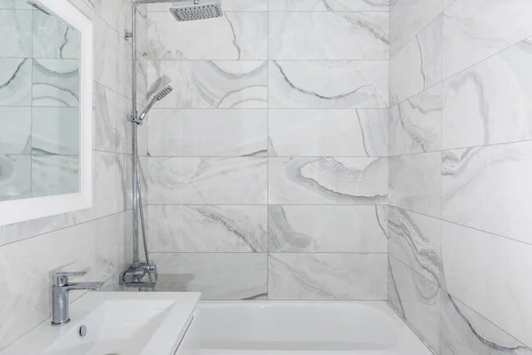 Bathroom Interior Repairs Bathroom Light Gray Colors — Stock Photo, Image