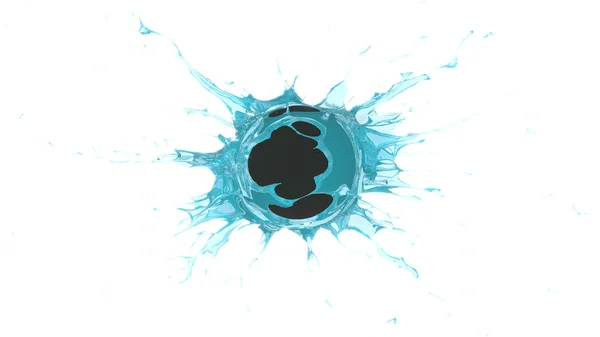 液体爆炸与黑色球内 免版税图库图片