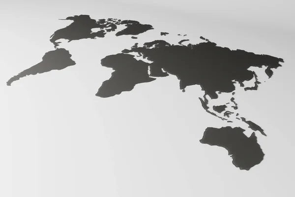 Карта Мира Тёмного Стекла Плоской Белой Поверхности — стоковое фото