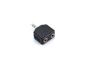 Stereo Plug To Dual RCA Jack Adapter isolated on white backgroun clipart