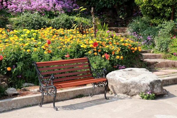 Park çiçek bahçe tezgah renkli görüntü arka plan.