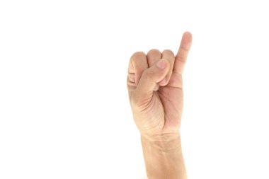 Beyaz arka planda yalıtılmış El Sinyalleri.