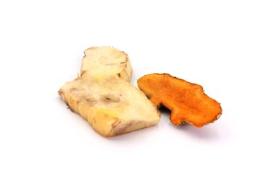 Galangal with Turmeric is a rhizome of plants Herbs isolated on 