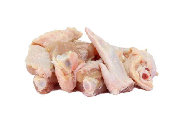 Ailes de poulet crues isolées sur fond blanc — Photo