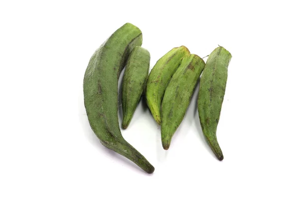 Fresh okra isolated on a white background — Stock Photo, Image