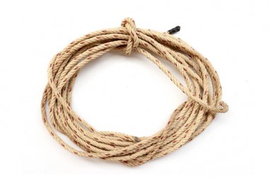 Halat rulo, halat düğüm beyaz arka plan üzerinde izole