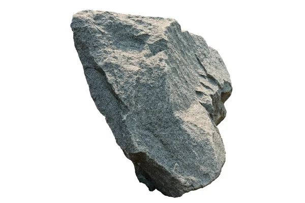 Granitstein, Granitfragment auf Boden isoliert auf weißem b — Stockfoto