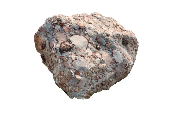 Espécime natural de conglomerado - rocha sedimentar composta por — Fotografia de Stock
