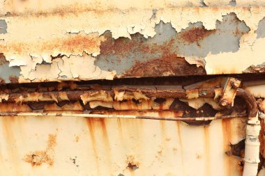 Eski aşınmış metal yüzeylere boya ile. Paslı metal doku. Sh metal