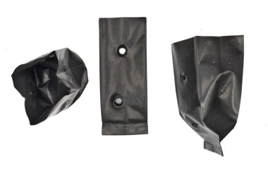 Dikim torbaları, Kreş Çantaları, beyaz izole siyah plastik torba