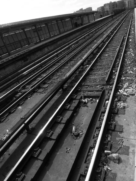 Železniční Tratě Srdci Města New York — Stock fotografie