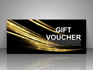 Hediye çeki şablonu. Vektör illüstrasyonu.