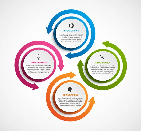 Plantilla Infografías Opciones Abstractas Infografías Para Presentaciones Negocios Banner Informativo — Vector de stock