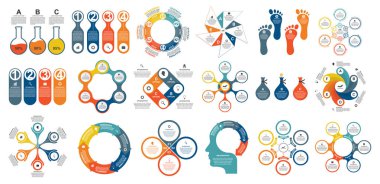 Koleksiyon düz infographics. Tasarım öğeleri. İş sunumları veya bilgi başlığı için Infographics.