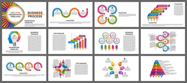 Шаблоны презентаций. Современные элементы инфографики. Может использоваться для бизнес-презентаций, фильтра, информационного баннера и оформления обложки брошюры.