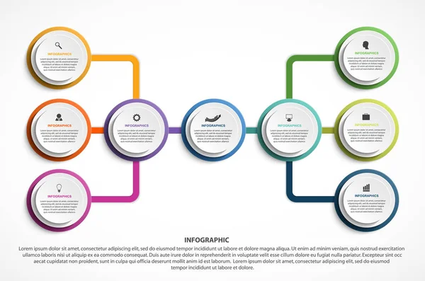 Infographic Design Organisation Diagram Mall För Företagspresentationer Information Banner Tidslinje — Stock vektor