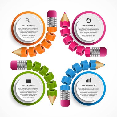 Kalemle bilgi grafikleri şablonu. Eğitim veya iş sunumları, bilgi pankartı için kullanılabilir.
