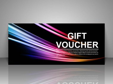 Hediye çeki şablonu. Vektör illüstrasyonu.