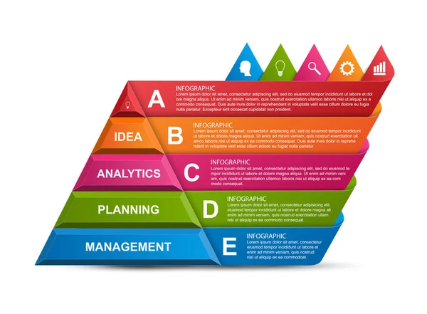 Modèle Infographie Des Options Pyramidales Abstraites Pour Les Présentations Livret — Image vectorielle