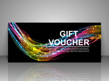 Hediye çeki şablonu. Vektör illüstrasyonu.