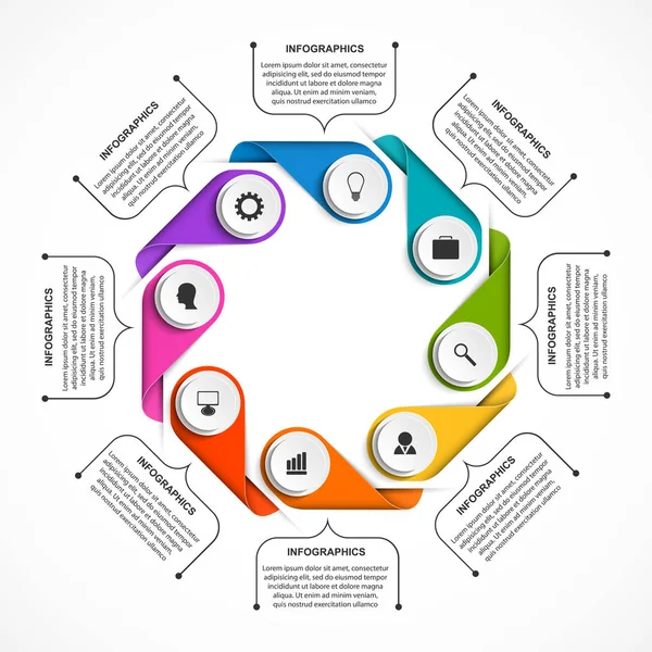 Plantilla Infografías Opciones Abstractas Infografías Para Presentaciones Negocios Banner Informativo — Vector de stock