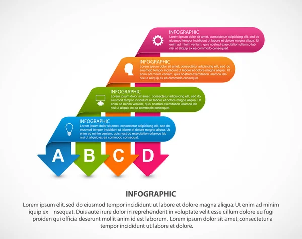 Abstrakte Optionen Infografik Vorlage Mit Pfeilen Infografiken Für Unternehmenspräsentationen Oder — Stockvektor