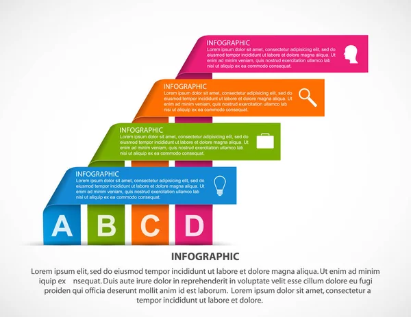 Plantilla Infografía Opciones Abstractas Con Cintas Infografías Para Presentaciones Negocios — Archivo Imágenes Vectoriales