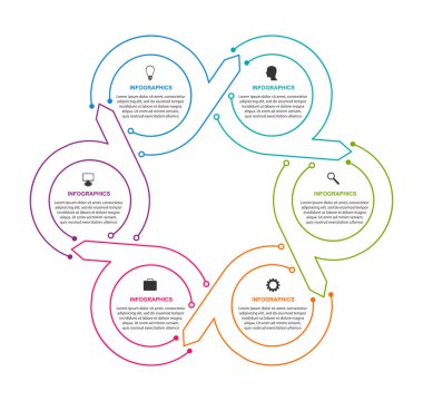 Soyut seçenekler bilgi grafikleri şablonu. İş sunumları veya bilgi afişi için bilgi grafikleri.