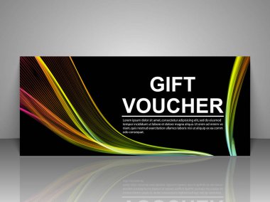 Hediye çeki şablonu. Vektör illüstrasyonu.