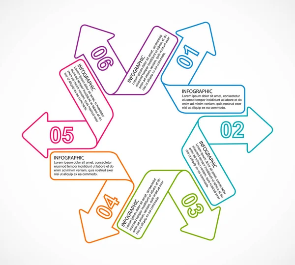 Oklar düz Infographic şablonu. İş sunumları veya bilgi başlığı için Infographics.