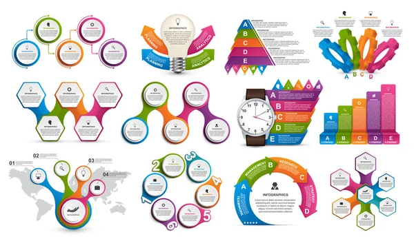 Sammlung Infografiken Designelemente Infografiken Für Unternehmenspräsentationen Oder Informationsbanner — Stockvektor