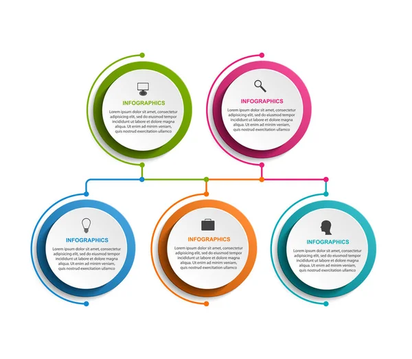 Infographic Design Organization Chart Template Για Επιχειρηματικές Παρουσιάσεις Information Banner — Διανυσματικό Αρχείο