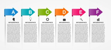 Oklarla Infographics şablonu. İş sunumları veya bilgi başlığı için Infographics.