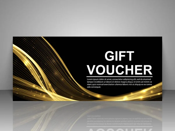 Gift Voucher Sjabloon Uitnodiging Voor Nieuwjaar Vakantie — Stockvector