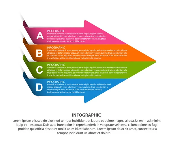 Plantilla Infografía Moderna Para Presentaciones Negocios Banner Informativo Flecha Hecha Ilustración de stock