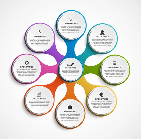 Infographic Design Organisation Diagram Mall För Företagspresentationer Information Banner Tidslinje — Stock vektor