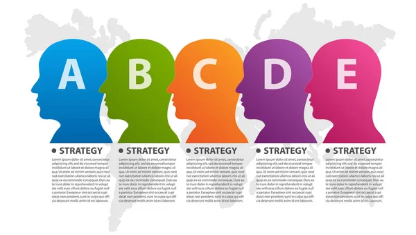 Infografía Vectorial Cabeza Persona Con Flechas Circulares Infografías Para Presentaciones — Archivo Imágenes Vectoriales