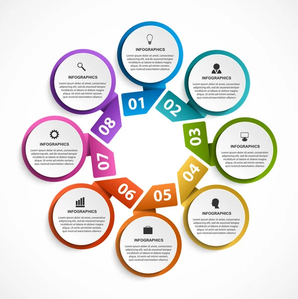 Πρότυπο Infographics Κύκλος Infographics Για Επαγγελματικές Παρουσιάσεις Πληροφορίες Banner — Διανυσματικό Αρχείο