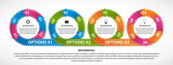Infografik Vorlage Mit Pfeilen Infografiken Für Unternehmenspräsentationen Oder Informationsbanner — Stockvektor