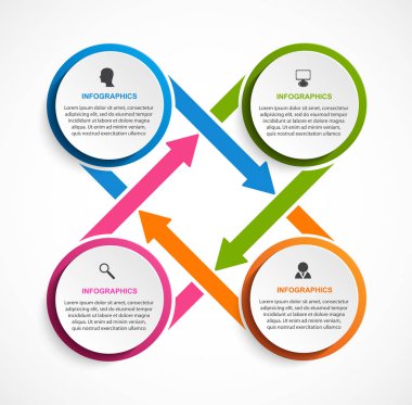 İş seçenekleri infographics, zaman çizelgesi, tasarım şablonu için iş sunumları veya bilgi başlığı.